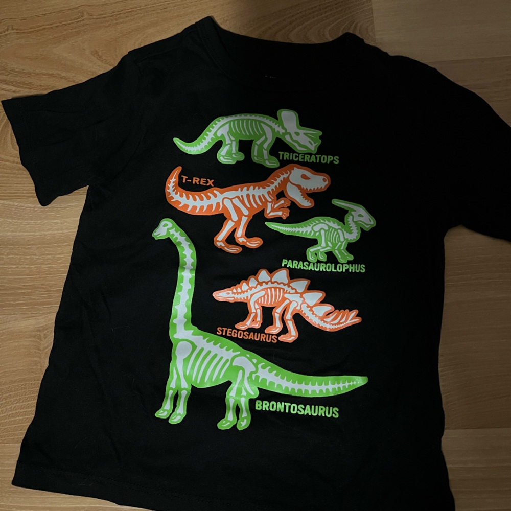 Kids Black Dinosaur Graphic Tee